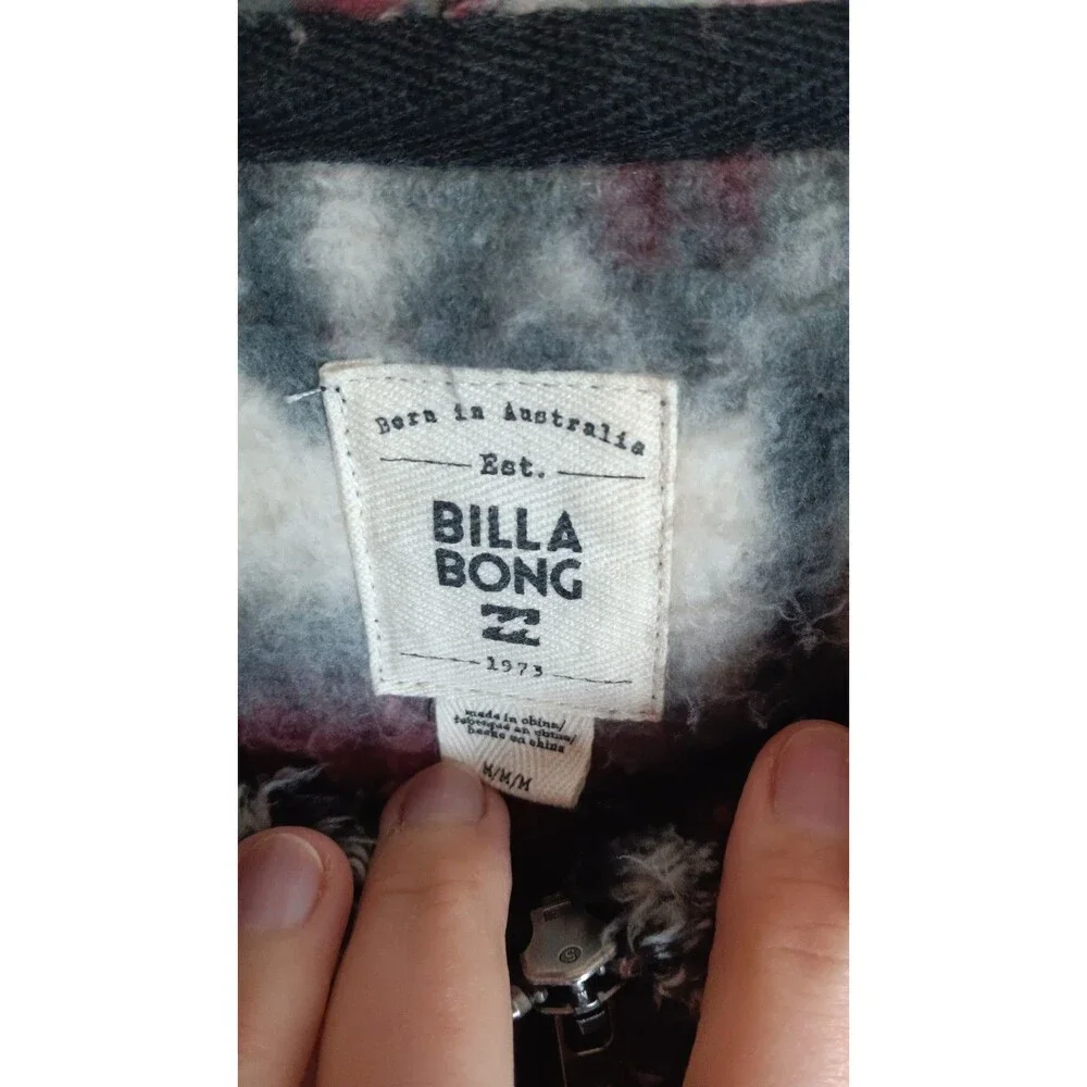 Billabong Cozy For Keeps Mulicolor 1/4 Zip Sherpa Pullover Sz Medium